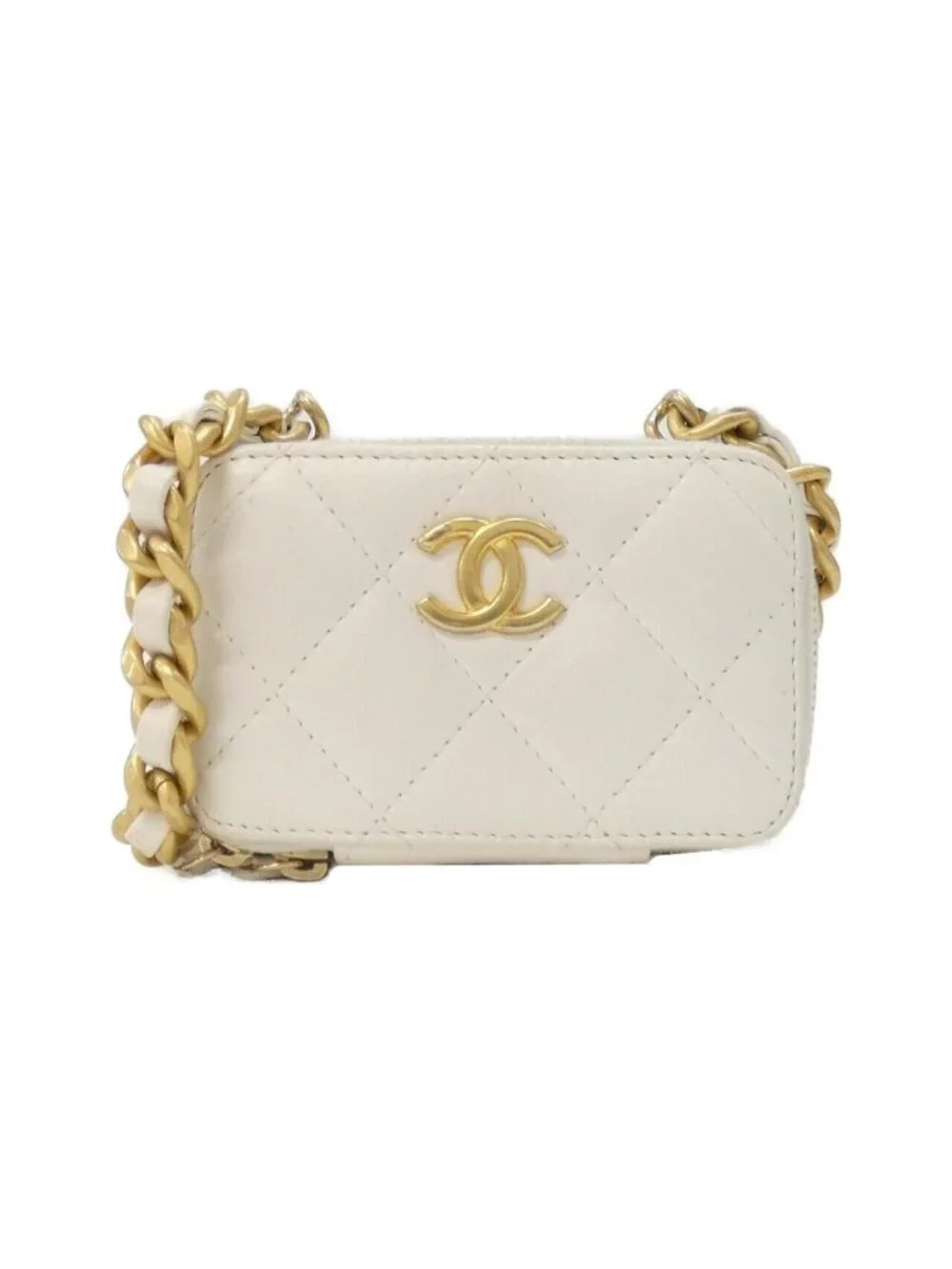 Chanel Chain Clutch White